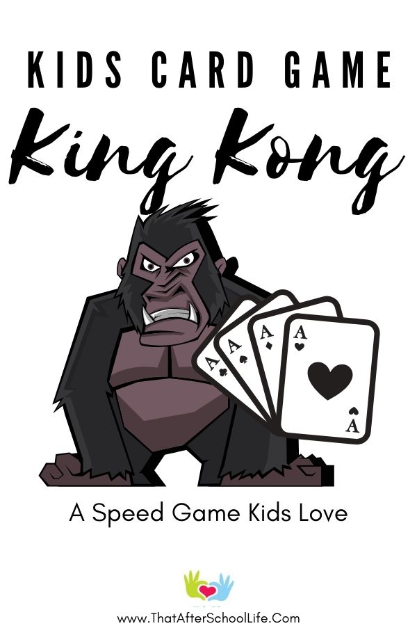King Kong card game is a two player speed game for kids that requires concentration and quick hands. Make six four of a kind sets before your opponent to win.