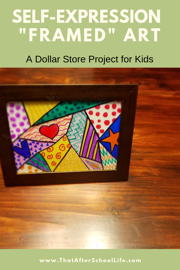 Get kids creating a work of self expression with this framed art activity that uses dollar store supplies. Kids will enjoy making a one of a kind piece of framed art.