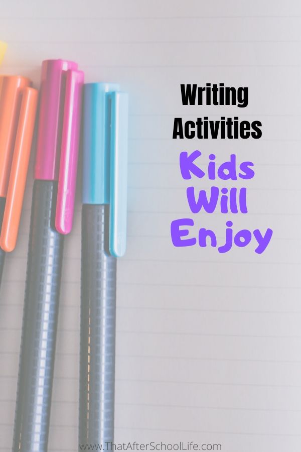 14 writing activities kids enjoy. Write a monster cook book, a script, a news report and more. Get the creative juices flowing with these fun kids writing projects. This activity is a great way to promote writing in school, after school and in summer camps.
