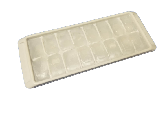 filled ice cube tray