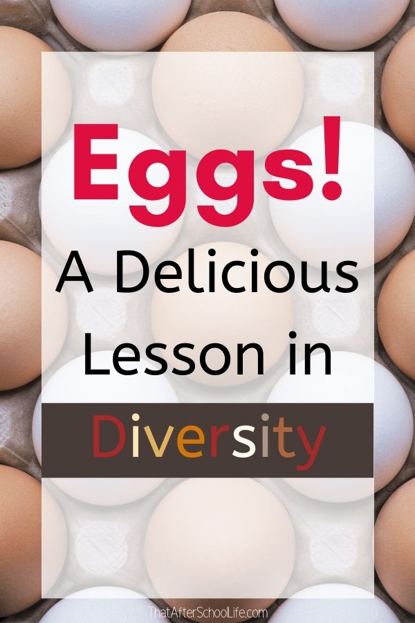 I love this activity because it addresses prejudice and acceptance in a very simple way kids can understand AND you get to eat eggs! Run to the grocery store and pick up some eggs for this fun lesson in diversity for children.