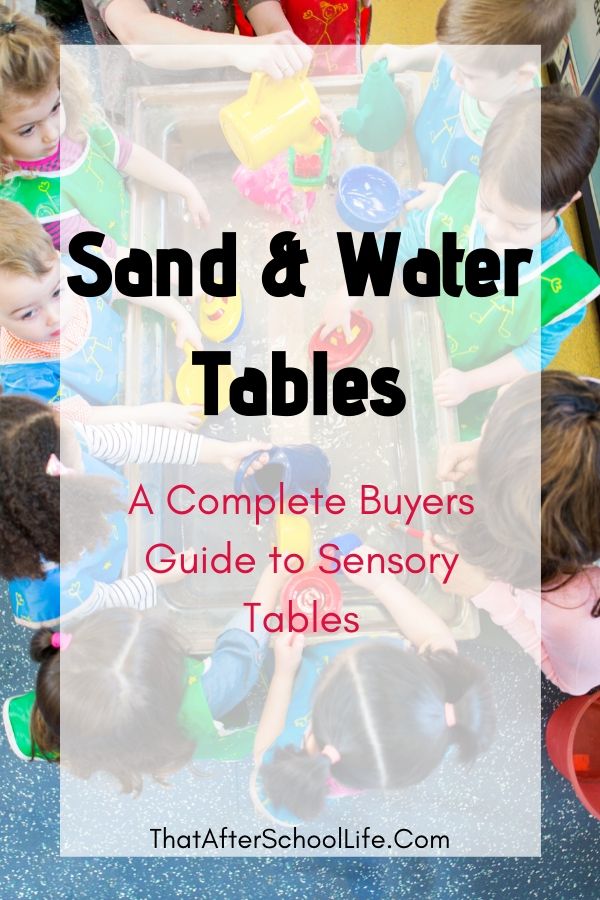 Water tables, sometimes called sand and water tables, or sensory tables are play centers that offer children the opportunity to learn through water play. They often pair with manipulative items, like funnels, and buckets to enhance sensory experiences for kids.  These tables are made of a variety of materials and vary in quality and price.  If you are considering buying a water table this article will layout everything you need to know about your up coming purchase.