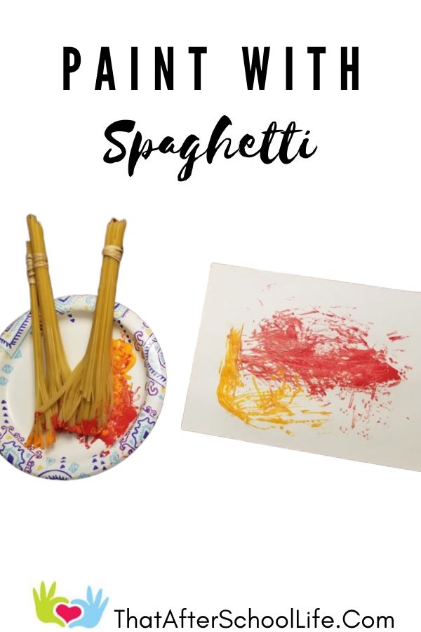 This Spaghetti Painting is a fun, messy arts and craft activity perfect for school age children. You may  have done basic spaghetti painting with young children before, but this activity takes the project to the next level.  Create noodle brushes of different sizes and textures, then  ask kids to create a unique piece of art.