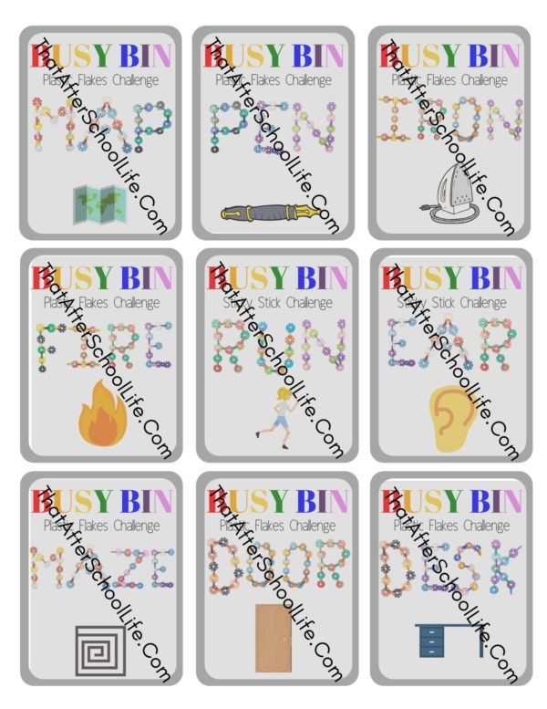 Busy Bin Challenge Card Alphabet