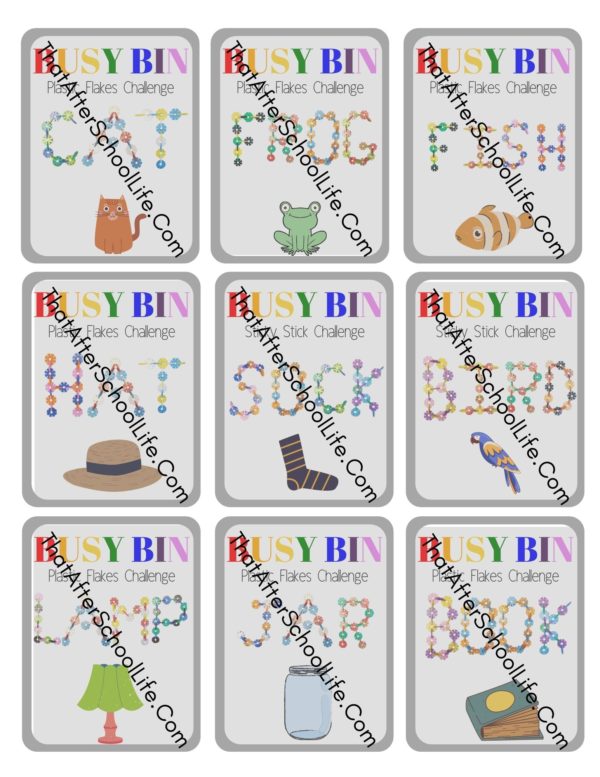 Busy Bin Challenge Card Alphabet